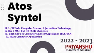 Atos Syntel is hiring 2022 2023  Atos off campus drive 2023  Atos syntel recruitment process 2022 [upl. by Bernstein]