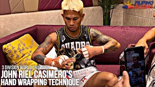 HOW CASIMERO WRAPS HIS HANDS BEFORE A CHAMPIONSHIP FIGHT  Casimero vs Sanchez [upl. by Gage]