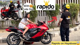 Rapido On Hayabusa😱 Prank On Cute Girls😍Her Shocking Reactions💕 [upl. by Ynavoj]