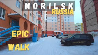 Norilsk city Going to work Epic Walk 2021 [upl. by Euqinamod798]