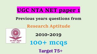 UGC NET Paper 1 Research Aptitude mcqs from 20102019 with Answers  Useful for NETSET exams 2021 [upl. by Trawets503]