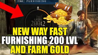 BEST WAY NEW WORLD FAST FURNITURE LEVELING and FARM MONEY  Furnishing Leveling Guide Money Making [upl. by Adnesor]