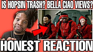 Is He Trash first time reacting to hopsin  first time hearing bella ciao  live music review [upl. by Eioj]