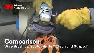 How to remove paint from metal using wire brush or ScotchBrite™ Clean and Strip XT [upl. by Shepperd]