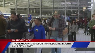 Thousands prepare for Thanksgiving flights [upl. by Rotman231]