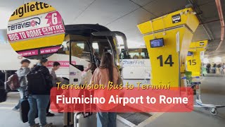 Fiumicino Airport Bus to Roma Termini  Italy Trip [upl. by Pernell]