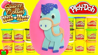 Sheriff Callie Play Doh Surprise Sparky Egg Learning Colors with Shopkins [upl. by Omari]