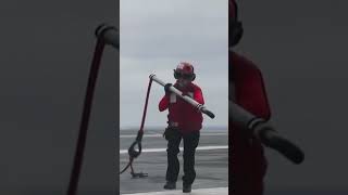 The crew of CVN 78 conducts vertical replenishment at the sea military aircraftcarrier shorts [upl. by Karleen]