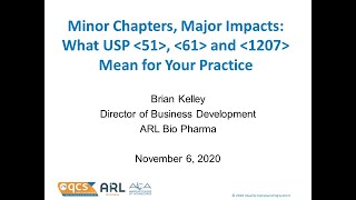 Minor Chapters Major Impacts What USP 51 61 and 1207 Mean for Your Practice [upl. by Leilani968]