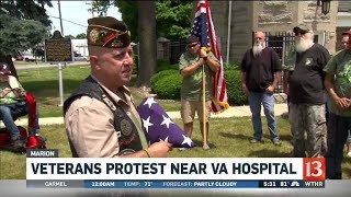 Veterans protest near VA Hospital [upl. by Nnyltiak]