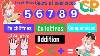 cours de math les chiffres de cinq à neuf  primaire [upl. by Weasner]