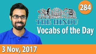 ✅ Daily The Hindu Vocabulary 3rd Nov 2017  Learn 10 New Words with Tricks  Day284 [upl. by Alyda809]