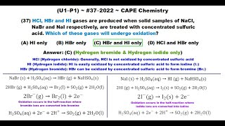 Bromide amp Iodide Oxidation w Sulfuric Acid  202237U1P1 CAPE Chemistry [upl. by Acireed89]