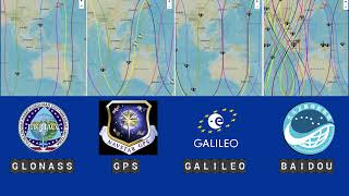 Connection Satellite Navigation in one region GPS Glonass Beidou Galileo alias GNSS [upl. by Nwahsauq]