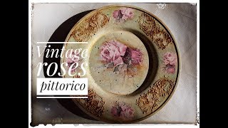 vintage roses decoupage pittorico cieniowanie tutorial [upl. by Tonkin]