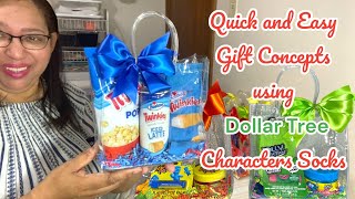 Quick and Easy Gift Concepts Using Dollar Tree Character Socks [upl. by Erinna]