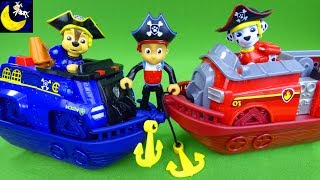 Paw Patrol Marshall and Chase Pirate Ship Boat Vehicles Air Patroller [upl. by Akcemat]