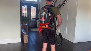 Up Close Look at The Hoover Commercial Shoulder Vac Pro Backpack [upl. by Arriec]