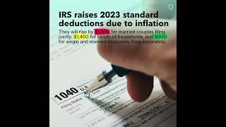 IRS Raises 2023 Standard Deduction Tax Brackets Due to Inflation [upl. by Grassi]