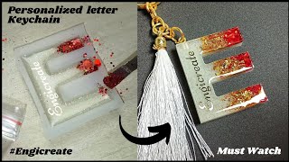 Simple way to make Personalized keychain  Resin Art [upl. by Liahcim]