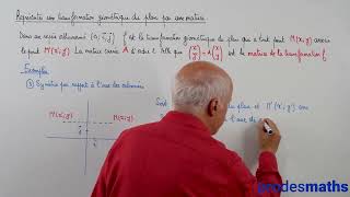 Expert  Matrices  Matrice dune symétrie axiale 12 [upl. by Amador]