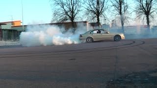 Straight Piped Mercedes E420 CDI Burnout [upl. by Issirk]