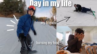 Going snowboarding with my friends cooking for my gf date night  Day in my life [upl. by Xymenes]