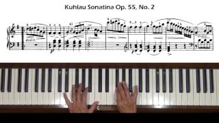 Kuhlau Sonatina Op 55 No 2 Allegretto mvt Piano Tutorial [upl. by Arodal598]