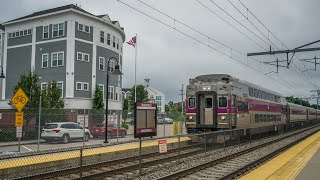 Amtrak amp MBTA Trains  Mansfield MA w RARE Double Draft amp CSX 71124 [upl. by Aket]