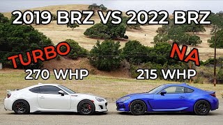 Turbo 2019 BRZ Performance Pack vs 2022 BRZ  Head to Head Review [upl. by Nachison]