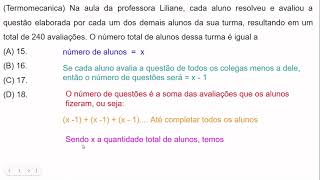 Termomecanica Na aula da professora Liliane cada aluno resolveu e avaliou a questão elaborada por [upl. by Sel]