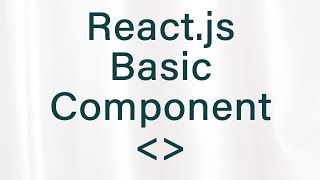 Basic React Component Example [upl. by Newg]