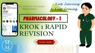 PHARMACOLOGY BASE KROK 1  RAPID REVISION PART 1 KROK PREPARATION [upl. by Rimas]