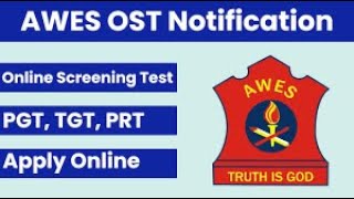 Army School AWES TGT PGT PRT OST Online Form 2024 [upl. by Nnylacissej]