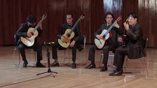 Little Fugue in G minor BWV 578  J S Bach  Tetraktys Guitar Quartet [upl. by Olathe]