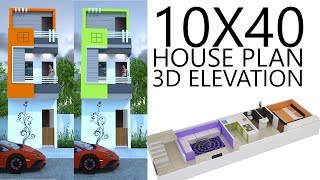 10X40 House plan with 3d elevation by nikshail [upl. by Atiuqihc]