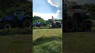 Claas Jaguar 980 BLACK amp New Holland T7290 Autoccomand  Bergmann Vario 44 [upl. by Perkin]