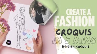 Fashion croquis in Procreate  In Hindi  Digital illustration fashionillustration digitalfashion [upl. by Mada]