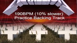 Master of Puppets 190 BPM 10 slower Practice Backing Track [upl. by Yecniuq290]