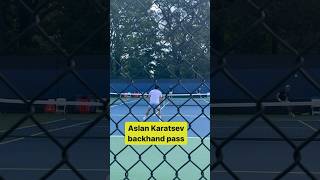 Aslan Karatsev with great control on the backhand pass in practice at the citiopen [upl. by Westbrooke]