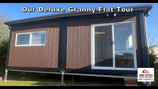 1800Cabins Deluxe Granny Flat Tour [upl. by Kletter]