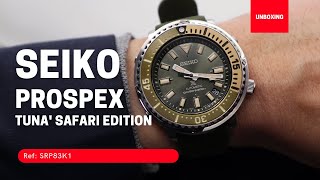 Unboxing 2021 Seiko Prospex Tuna Green Dial Safari Edition SRPF83K1 [upl. by Mufinella]