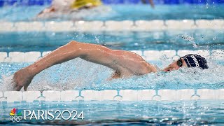 Lukas Maertens NEARLY breaks 15yearold WR in mens 400m freestyle  Paris Olympics  NBC Sports [upl. by Illom]