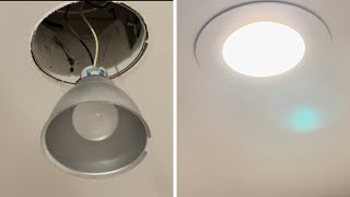 How to replace update recessed lighting with Led light [upl. by Marlon]