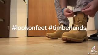 Timberlands 6 inch premium boots water proof  look on feet [upl. by Eenet]