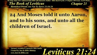 Bible Book 03  Leviticus Chapter 21  The Holy Bible KJV Read Along AudioVideoText [upl. by Nylarak]