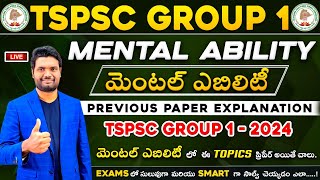 TSPSC GROUP 1 MENTAL ABILITY PREVIOUS PAPER EXPLANATION BY CHANDAN SIR  TSPSC LOGICAL REASONING [upl. by Hayashi754]