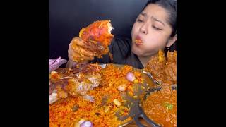 ASMR EATING SPICY CHICKEN CURRY🔥 CHICKEN BRIYANI  shorts mukbangnasmreating mukbangasmr asmr [upl. by Eileek]