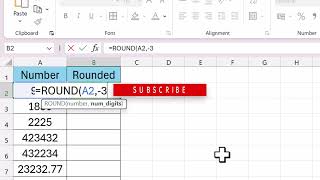 Round to Nearest 1000 100 10 Quick Formula in Microsoft Excel [upl. by Epotimet196]