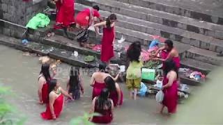 Holy bath In Bagmati River  Panchami Bathing in Bagmati River [upl. by Forland]